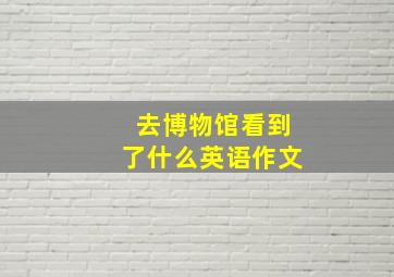 去博物馆看到了什么英语作文