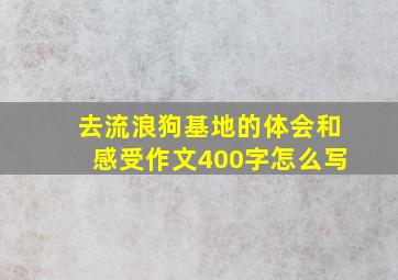 去流浪狗基地的体会和感受作文400字怎么写