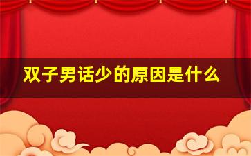 双子男话少的原因是什么