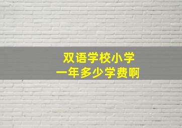 双语学校小学一年多少学费啊