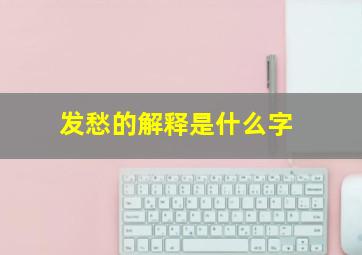 发愁的解释是什么字