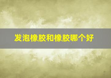 发泡橡胶和橡胶哪个好