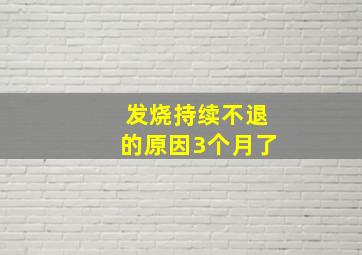 发烧持续不退的原因3个月了