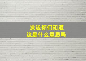 发送你们知道这是什么意思吗