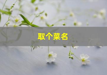 取个菜名