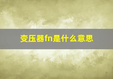 变压器fn是什么意思