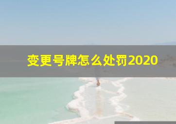 变更号牌怎么处罚2020