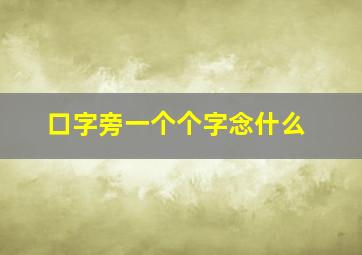 口字旁一个个字念什么