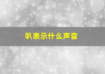 叭表示什么声音