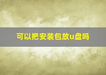 可以把安装包放u盘吗