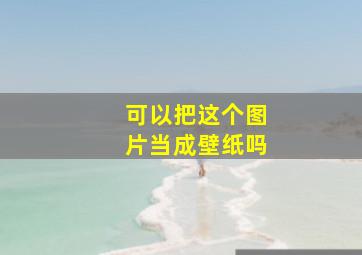 可以把这个图片当成壁纸吗