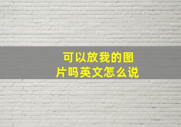 可以放我的图片吗英文怎么说