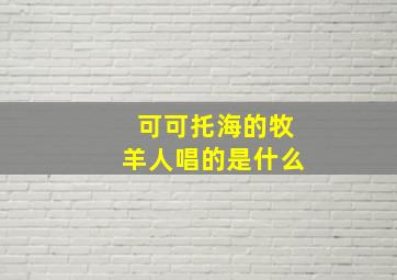 可可托海的牧羊人唱的是什么