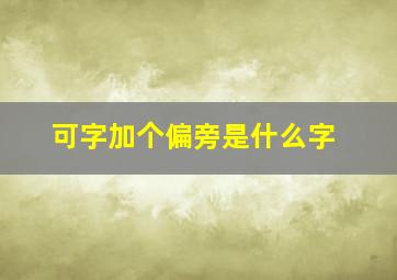 可字加个偏旁是什么字