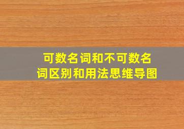 可数名词和不可数名词区别和用法思维导图