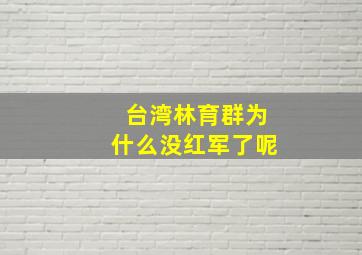 台湾林育群为什么没红军了呢