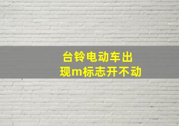 台铃电动车出现m标志开不动