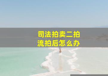 司法拍卖二拍流拍后怎么办