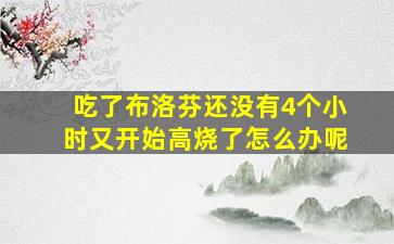 吃了布洛芬还没有4个小时又开始高烧了怎么办呢