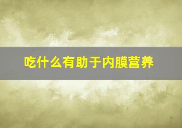 吃什么有助于内膜营养