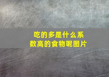 吃的多是什么系数高的食物呢图片