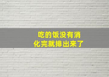 吃的饭没有消化完就排出来了