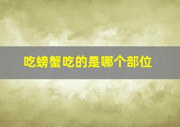 吃螃蟹吃的是哪个部位