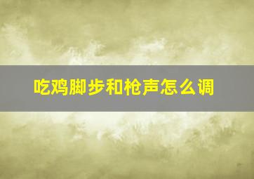 吃鸡脚步和枪声怎么调