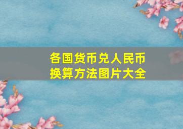 各国货币兑人民币换算方法图片大全