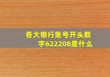 各大银行账号开头数字622208是什么