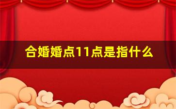 合婚婚点11点是指什么