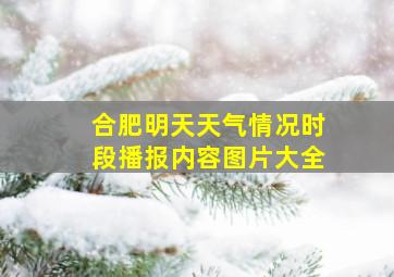 合肥明天天气情况时段播报内容图片大全