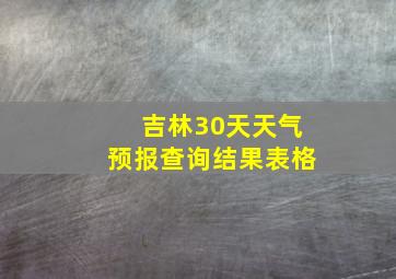 吉林30天天气预报查询结果表格