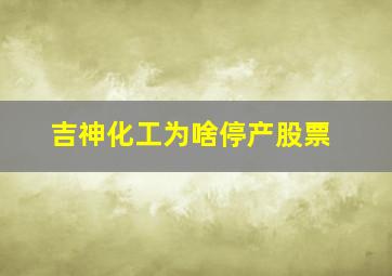 吉神化工为啥停产股票