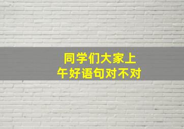 同学们大家上午好语句对不对