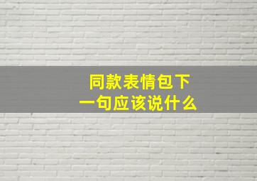 同款表情包下一句应该说什么