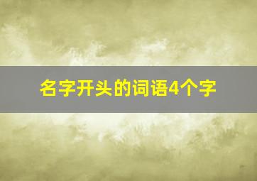 名字开头的词语4个字