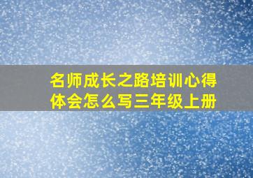 名师成长之路培训心得体会怎么写三年级上册