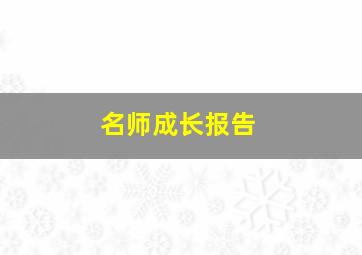 名师成长报告