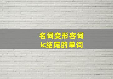 名词变形容词ic结尾的单词