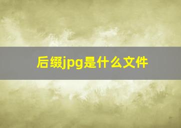 后缀jpg是什么文件