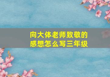 向大体老师致敬的感想怎么写三年级