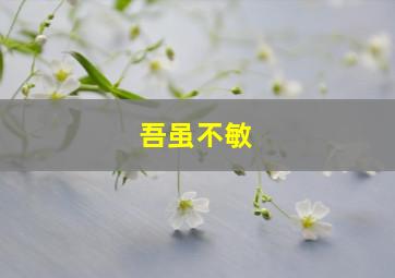 吾虽不敏