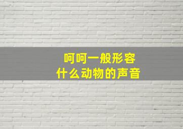 呵呵一般形容什么动物的声音