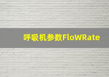 呼吸机参数FloWRate