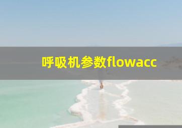 呼吸机参数flowacc