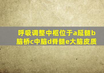 呼吸调整中枢位于a延髓b脑桥c中脑d脊髓e大脑皮质