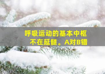 呼吸运动的基本中枢不在延髓。A对B错