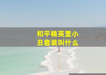 和平精英里小丑套装叫什么