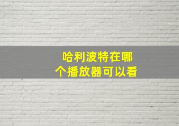 哈利波特在哪个播放器可以看